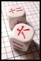 Dice : Dice - 6D - Koplow Chinese Numerals 16 and 7-12 White and Red Dice - Troll and Toad Dec 2010